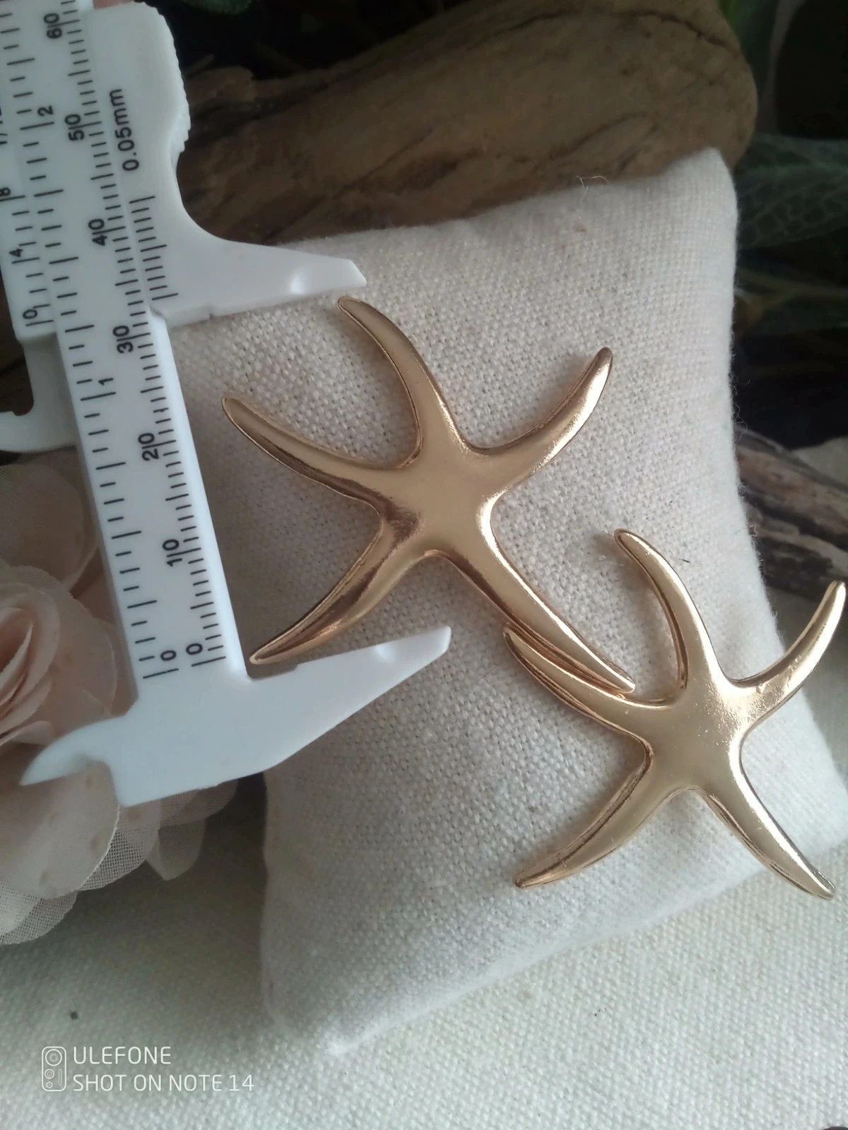 Boucles d'oreilles bohèmes étoiles de mer dorées – photo 2